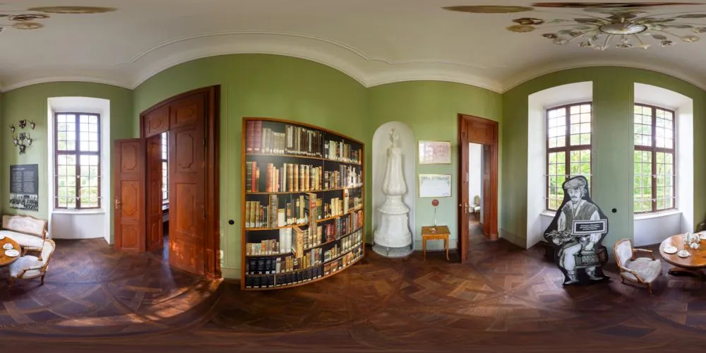 360° Panorama: Lesezimmer in Schloss Neschwitz