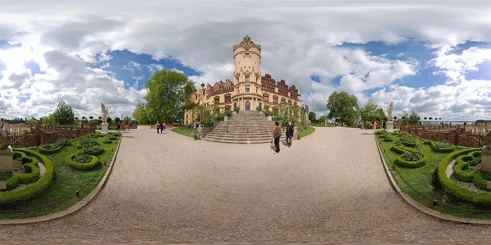 360° Panorama: Schweriner Schloß Ostseite in Schwerin