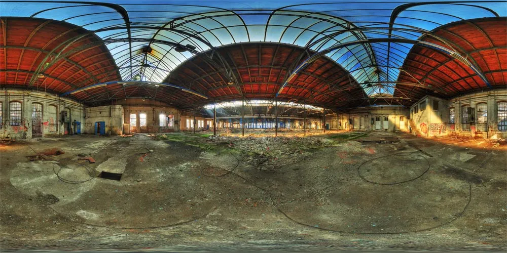 360° Panorama: Wartungshalle in Görlitzer Schmalspurbahn Werkstätten