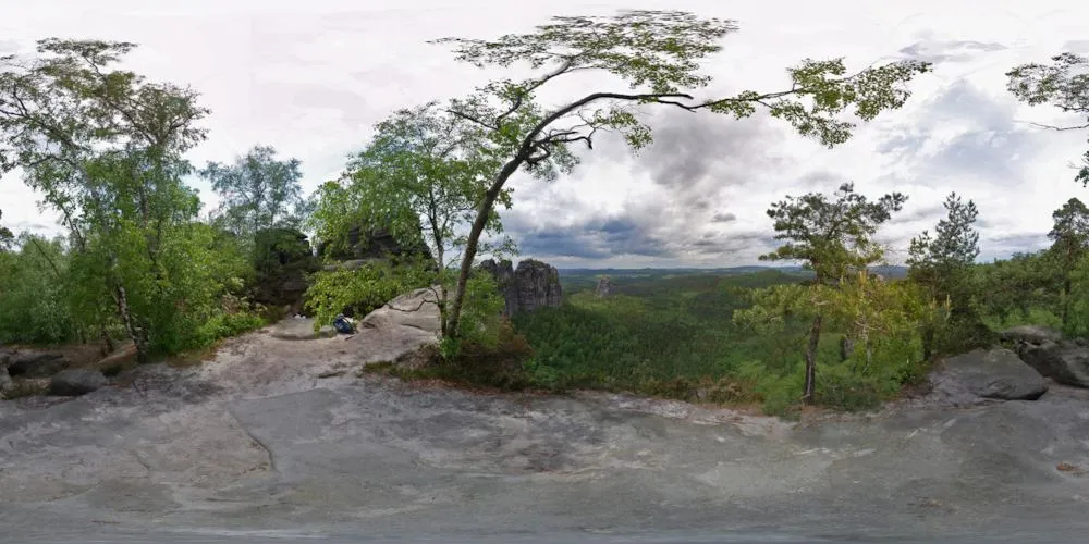 360° Panorama: Schrammsteinaussicht in Sächsische Schweiz
