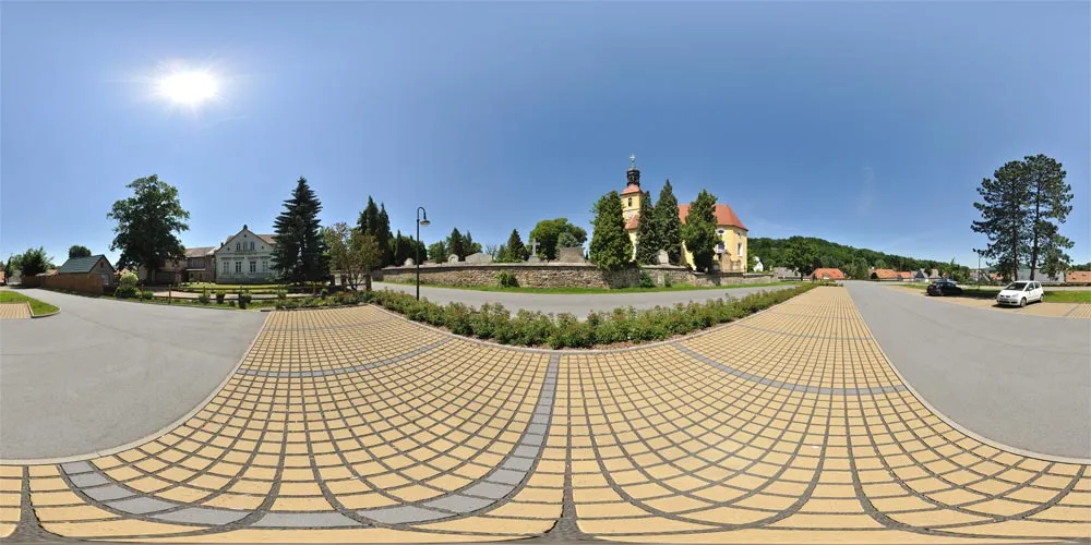 360° Panorama: evangelisch-lutherische Kirche 1 in Großschönau