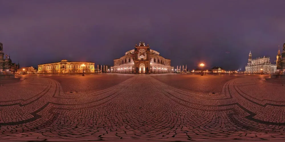 360° Panorama: Semperoper in Frühling 2007