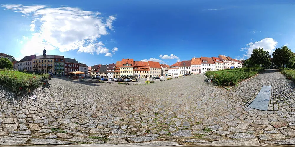 360° Panorama: Marktplatz Stolpen in Sachsen