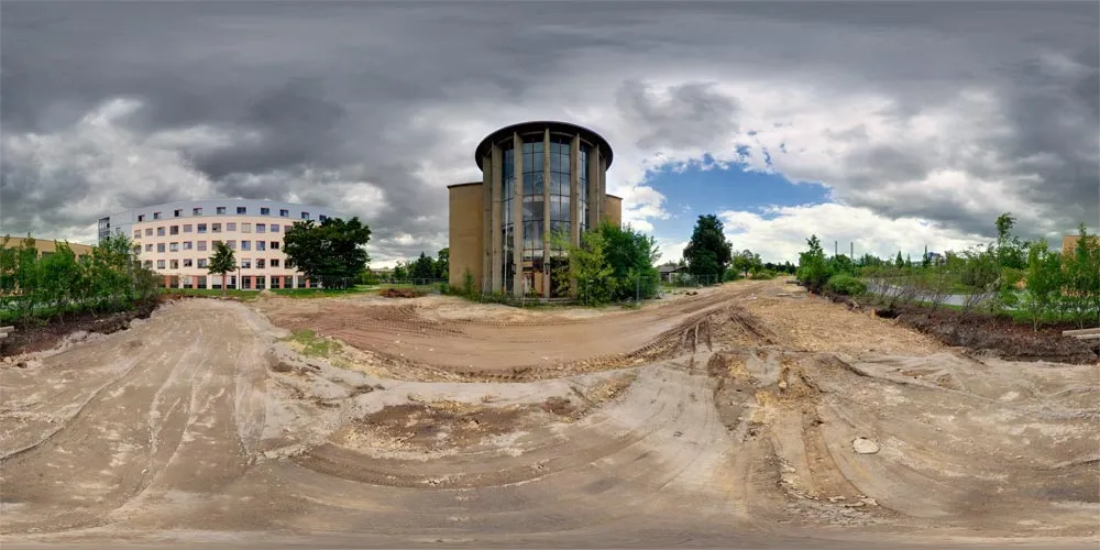 360° Panorama: Veranstaltungssaal und Kantine in VEB Strömungsmaschinen Pirna