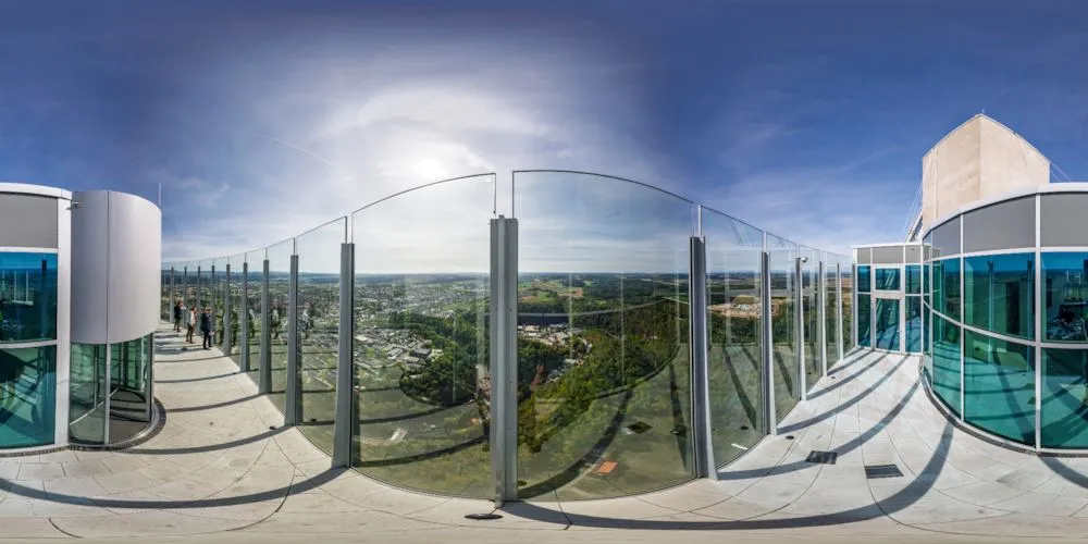 360° Panorama: TK Elevator Testturm - Aussichtsplattform auf 232m Höhe in Rottweil