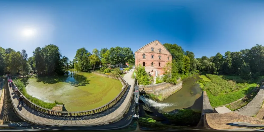 360° Panorama: Uhyst - Schleiferei und Wehr in Oberlausitz