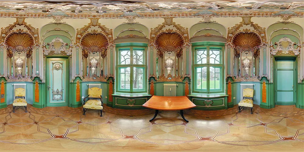 360° Panorama: Rokokosalon in Villa Weigang
