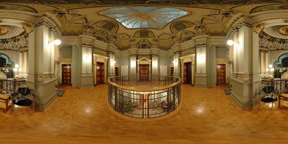 360° Panorama: Haushalle Oben in Villa Weigang