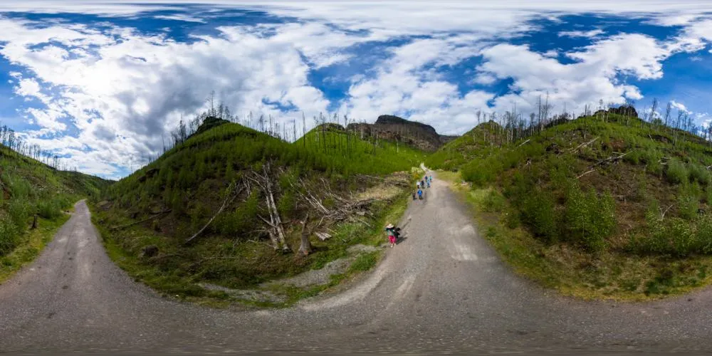 360° Panorama: Wanderweg E3 zum Großen Prebischtor in Naturschutzgebiet Prebischtor