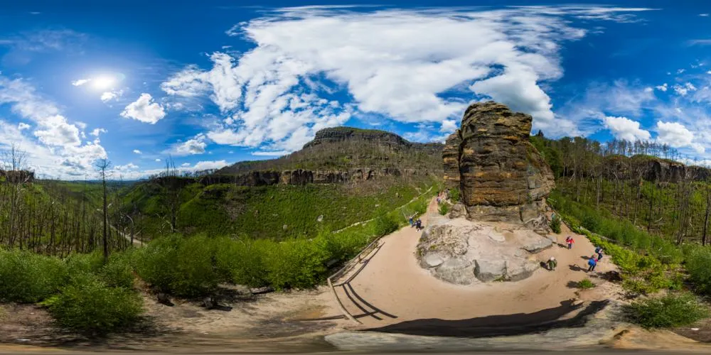 360° Panorama: Wanderweg E3 zum Großen Prebischtor in Naturschutzgebiet Prebischtor