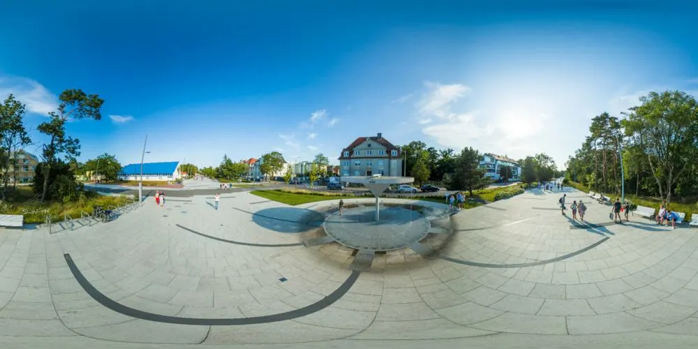 360° Panorama: Swinemünde - Wasseruhr (Zegar Wodny) in Polen