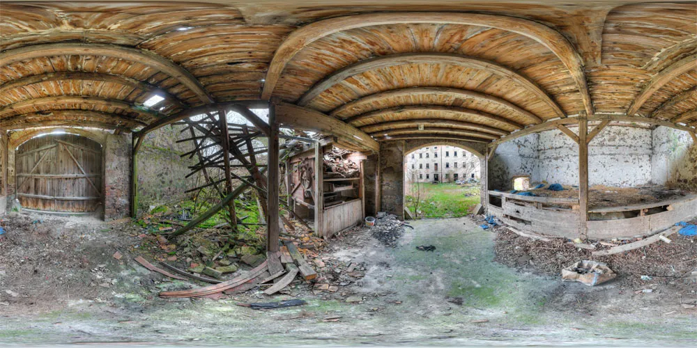 360° Panorama: Nebengebäude HDR in Wuischker Mühle