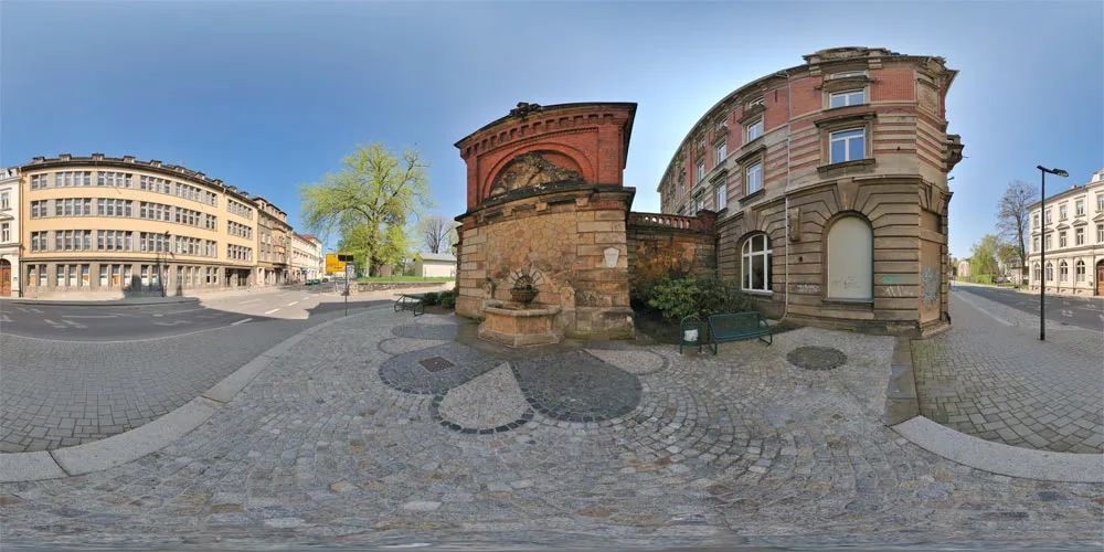 360° Panorama: Löwenrelief am Wasserwerk in Zittau
