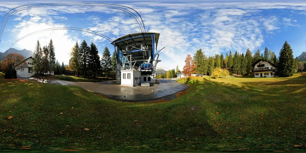 360° Panorama: Tiroler Zugspitzbahn in Süddeutschland