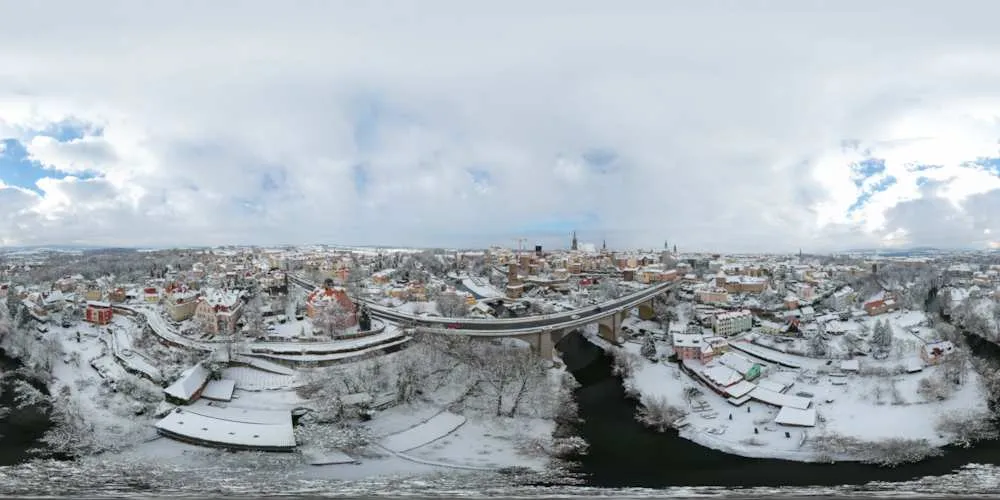 360° Panorama: Am Feldschlößchen in Winter 2019