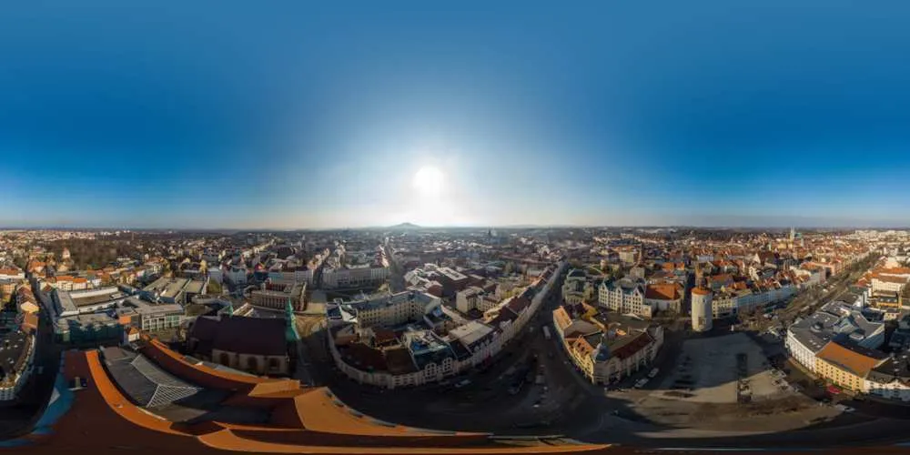 360° Panorama: Luftpanorama - Marienplatz in Görlitz