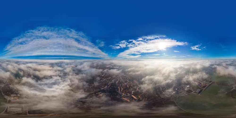 360° Panorama: Luftpanorama - Über den Wolken in Herbst 2018