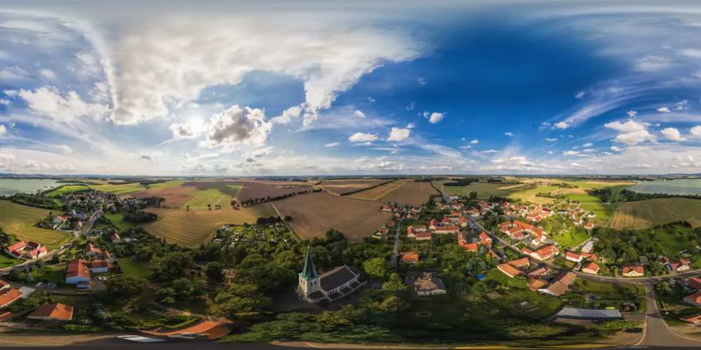 360° Panorama: Luftpanorama - Quatitz in Oberlausitz