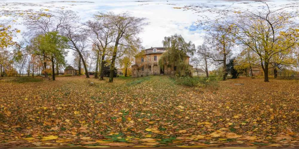 360° Panorama: Nordseite mit Schloßpark in Schloss Radibor