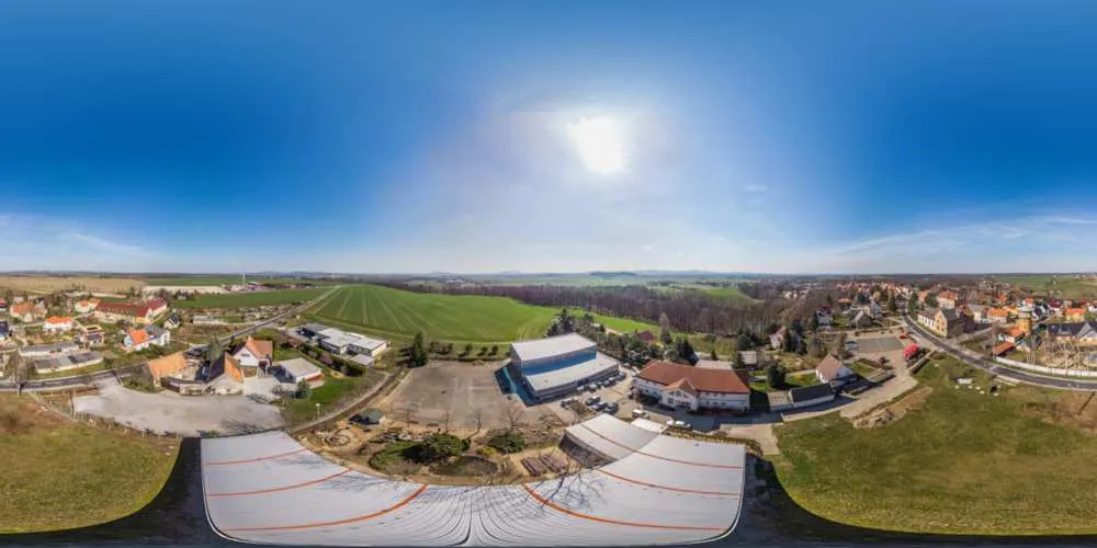 360° Panorama: Luftpanorama - Freie Mittelschule Weißenberg Nordseite in Weißenberg