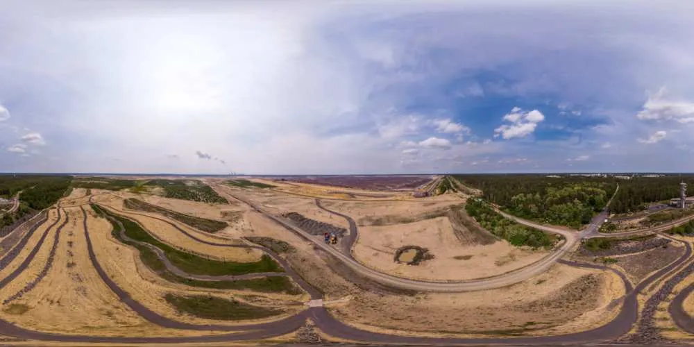 360° Panorama: Der Turm am Schweren Berg in Tagebau Nochten
