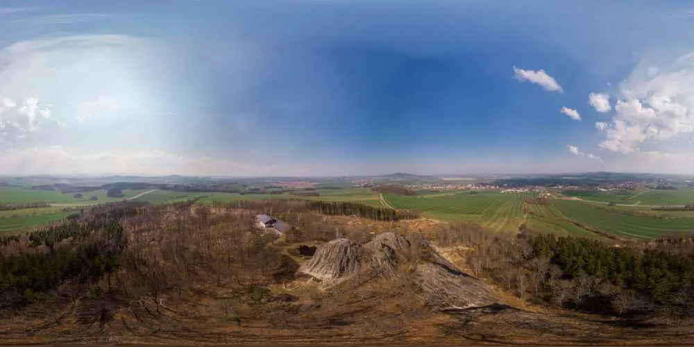 360° Panorama: Luftpanorama - Oberoderwitzer Spitzberg in Oberlausitz