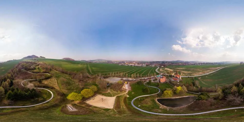 360° Panorama: Luftpanorama - Oberoderwitzer Rodelpark in Oberlausitz