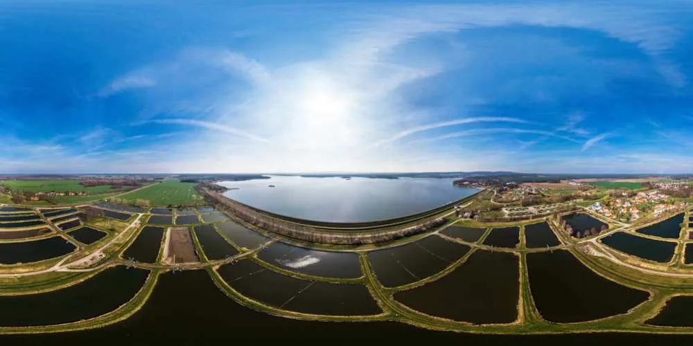 360° Panorama: Luftpanorama - Satzfischanlage Sproitz in Oberlausitz