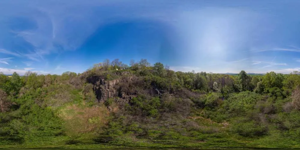 360° Panorama: Luftpanorama - Steinbruch auf dem Stromberg bei Weißenberg in Oberlausitz
