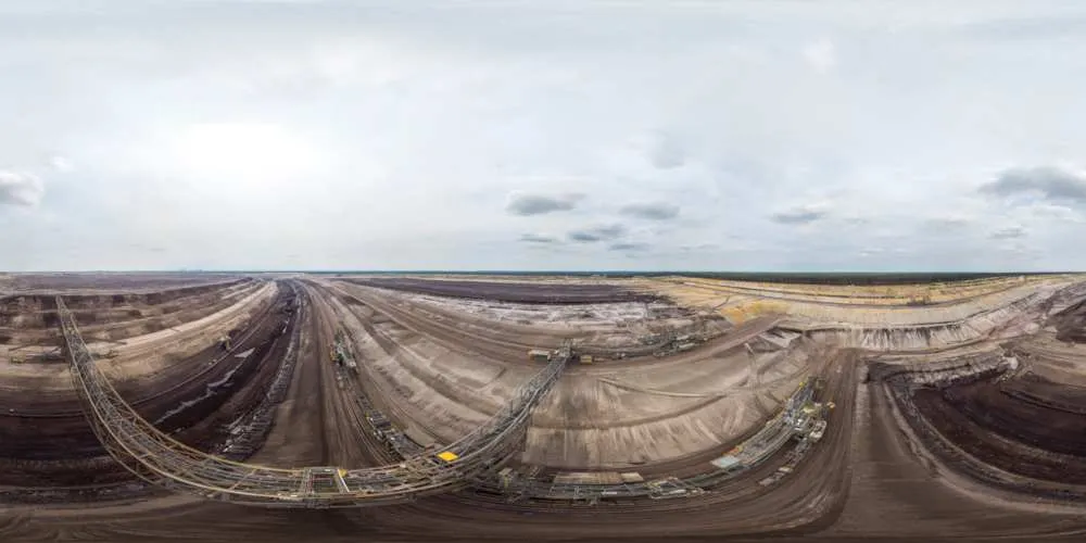 360° Panorama: Abraumförderbrücke F60 in Tagebau Nochten
