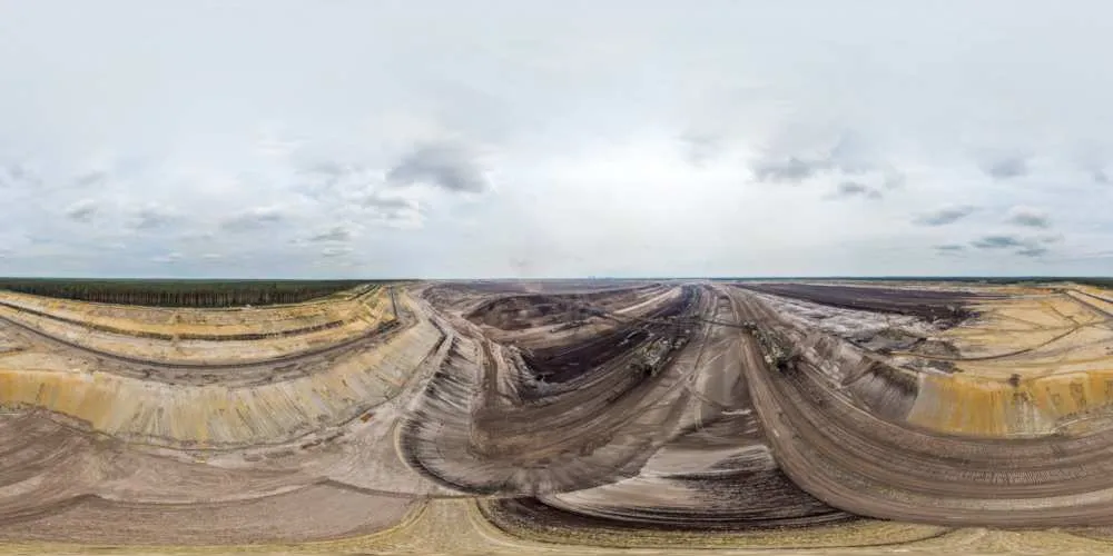 Beliebtes 360° Panorama (Platz 16): Abraumförderbrücke F60 Nr. 33 in Tagebau Nochten