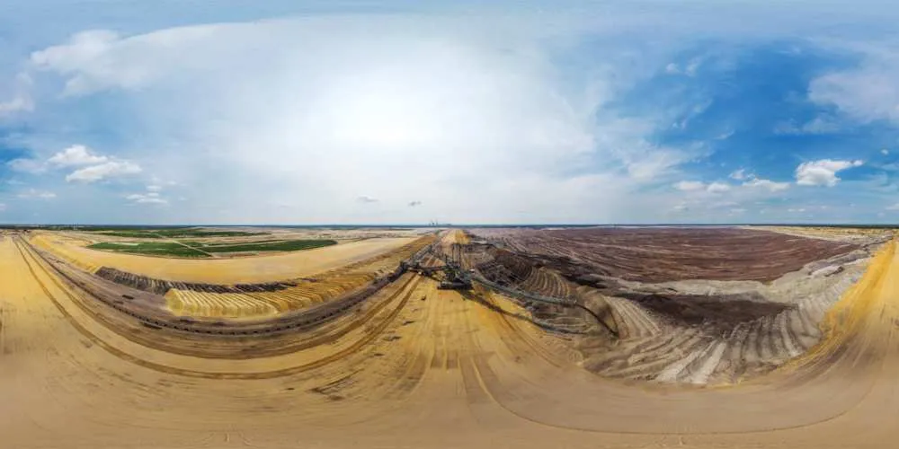360° Panorama: Rekultivierungsflächen in Tagebau Nochten