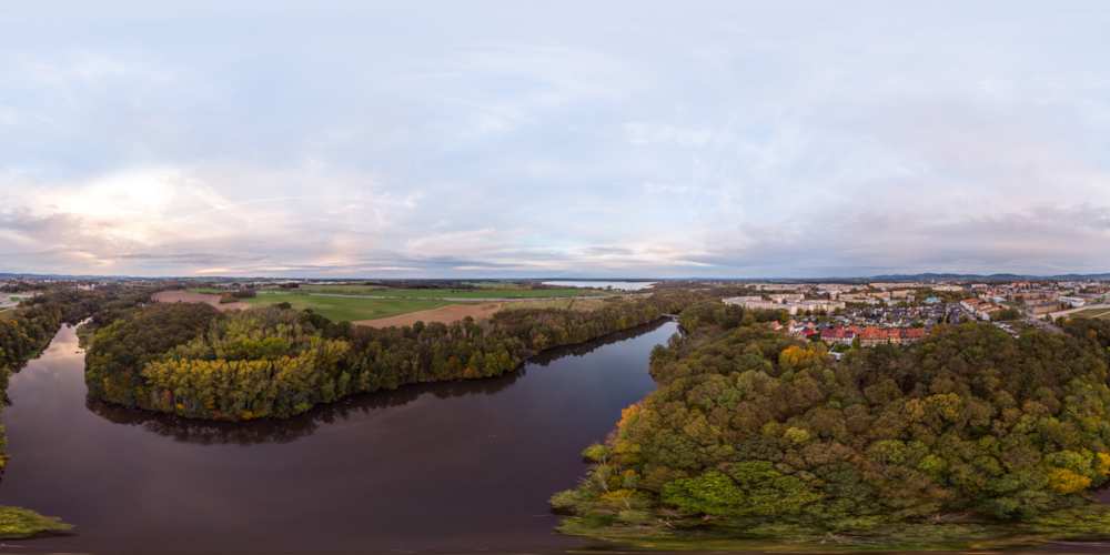 Luftpanorama - Vorstau des Bautzener Stausees