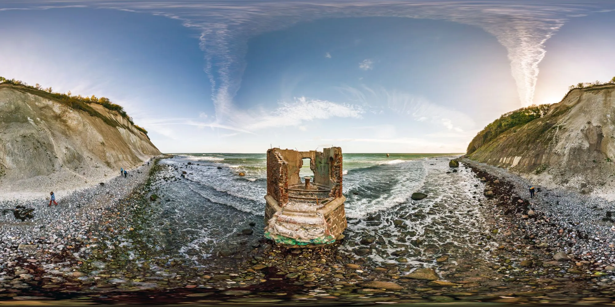 360° Panorama: Ruine des alten Pegelturmes in Kap Arkona
