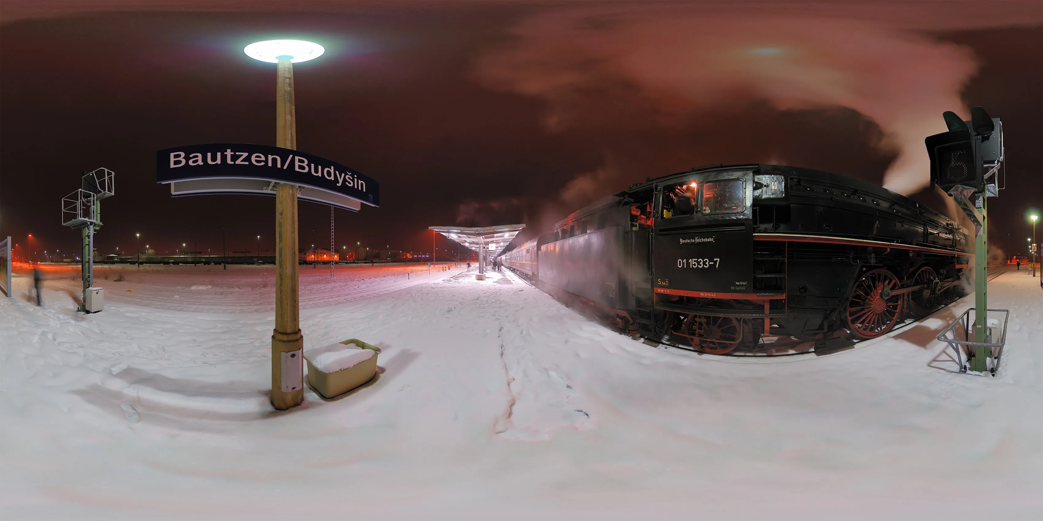 Virtueller Rundgang in der Nähe: Schnellzugdampflok 01 1533 in Winter 08/09