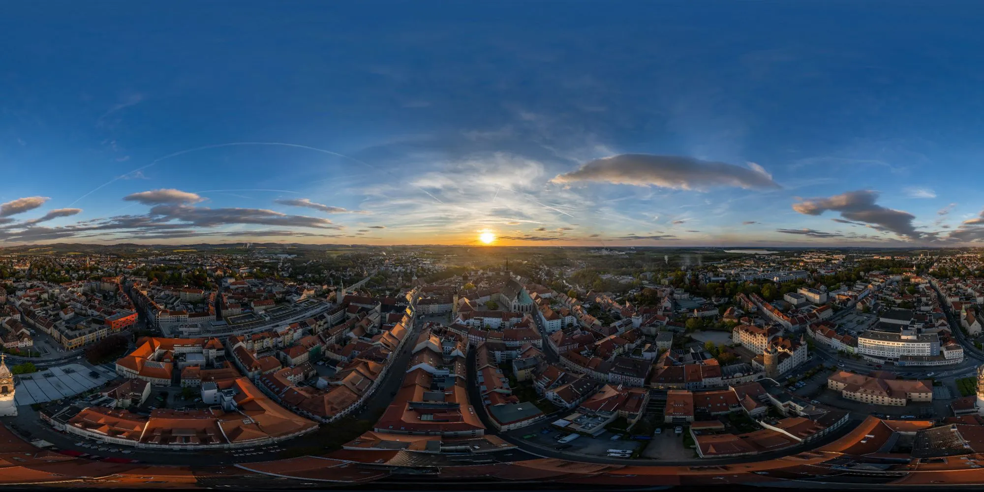 Virtueller Rundgang in der Nähe: Sonnenuntergang über Bautzen in Frühling 2026