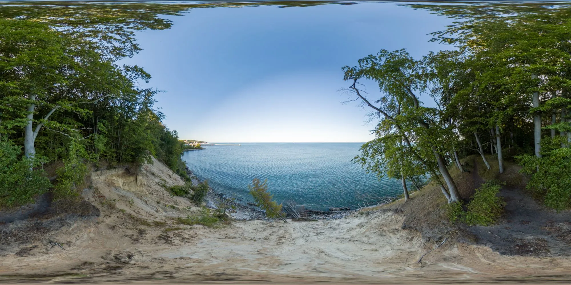 360° Panorama: Dwasieden - Aussicht auf Sassnitz in Insel Rügen