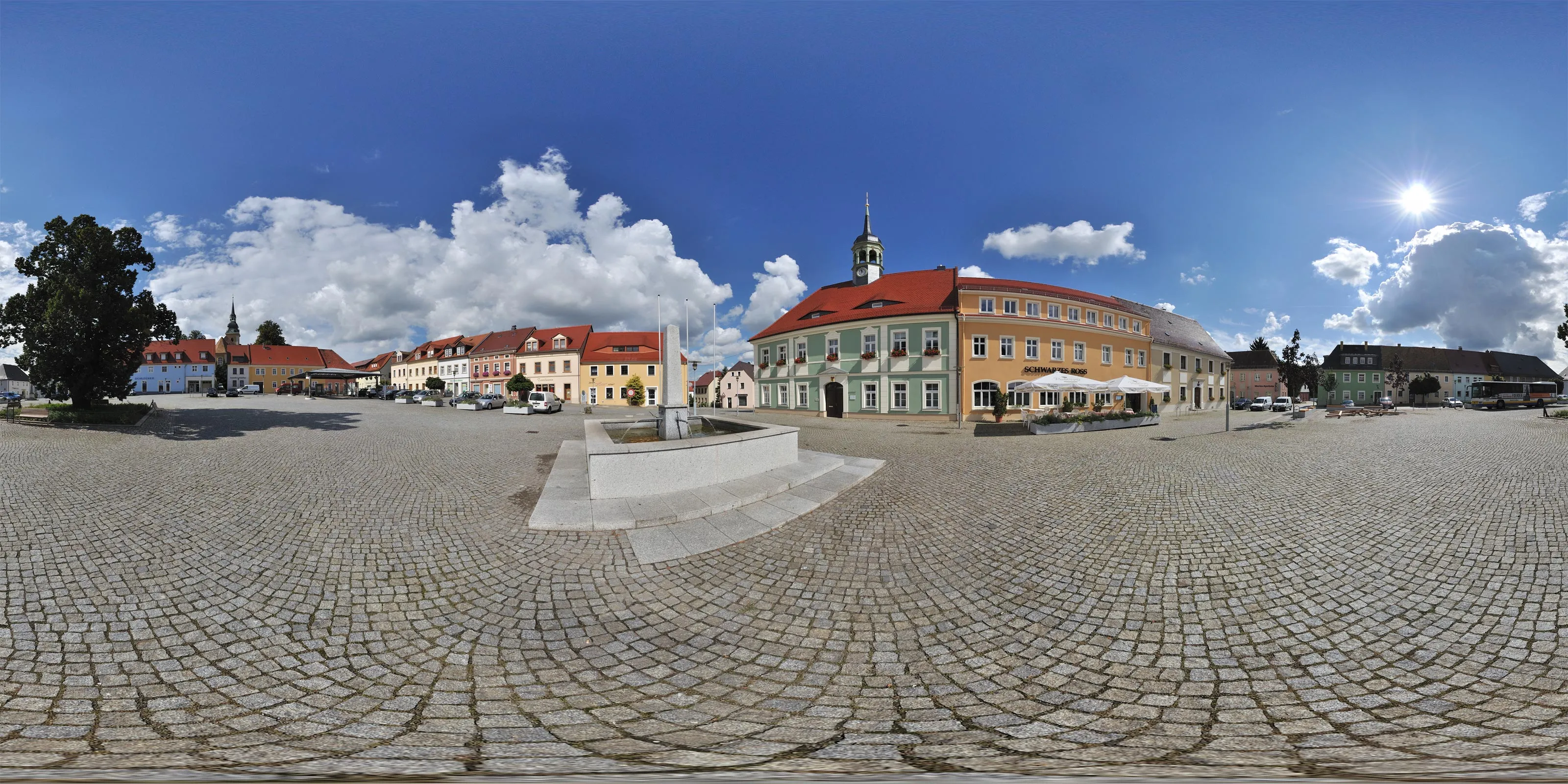360° Panorama: Elstra - Marktplatz in Oberlausitz