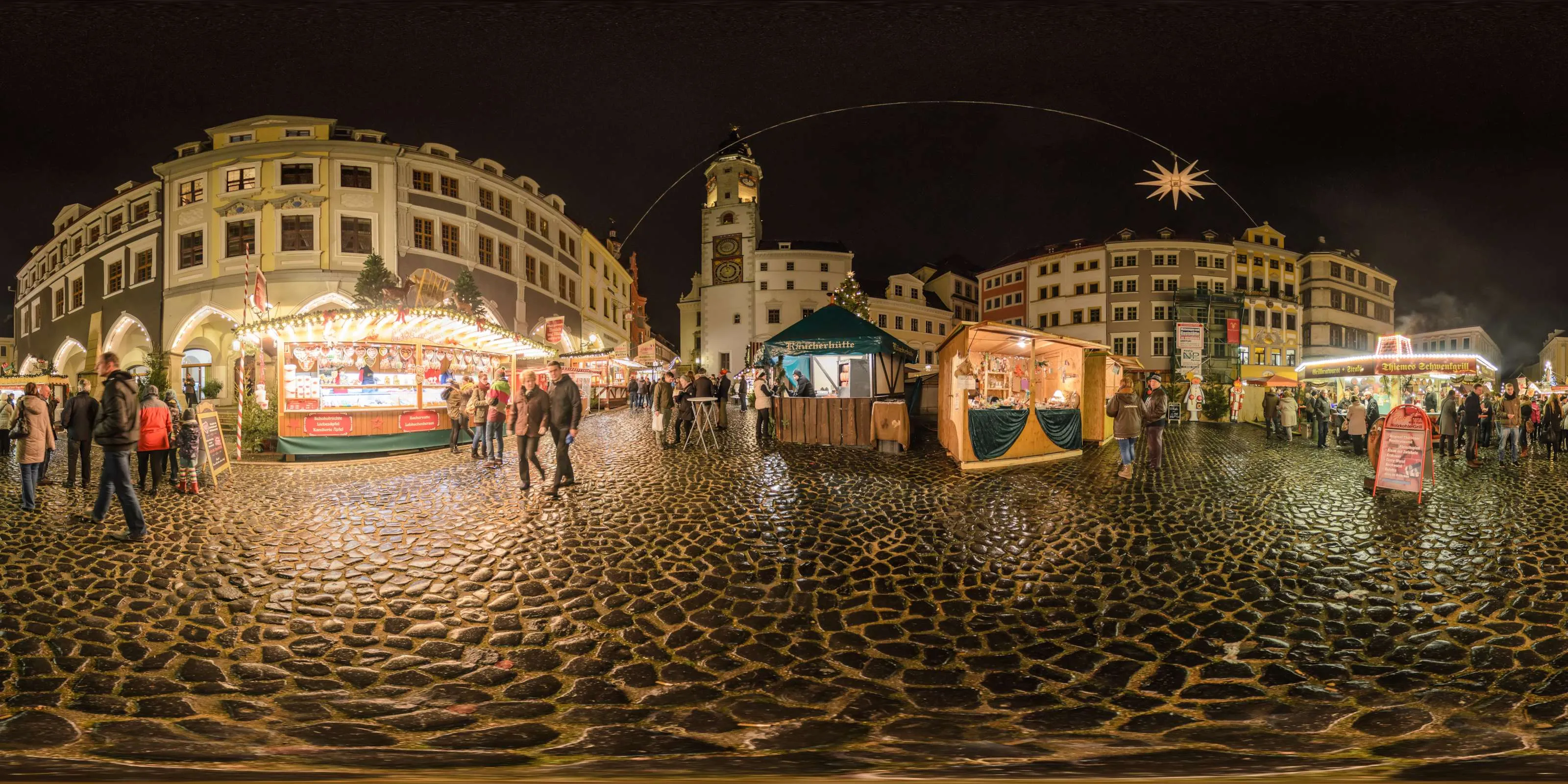 360° Panorama: Schlesischer Christkindelmarkt 2014 Untermarkt in Görlitz