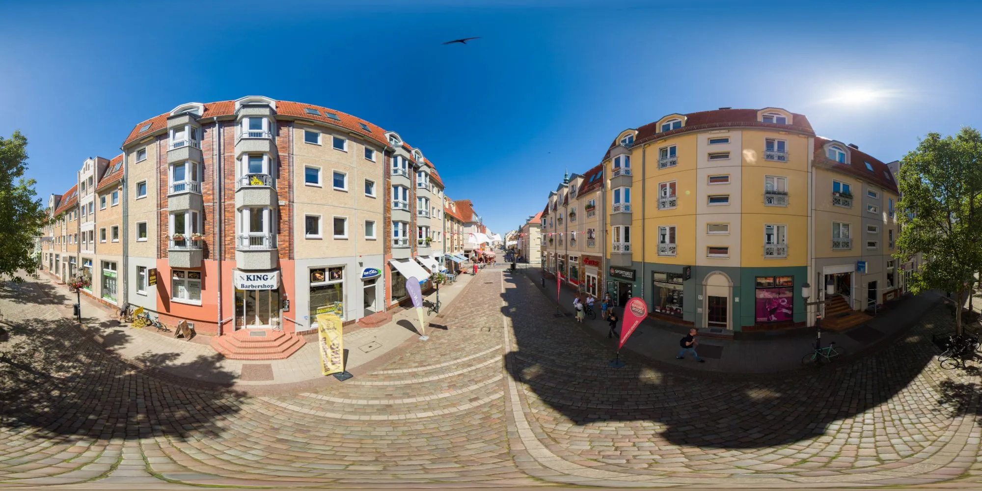 360° Panorama: Greifswald - Lange Straße in Mecklenburg-Vorpommern
