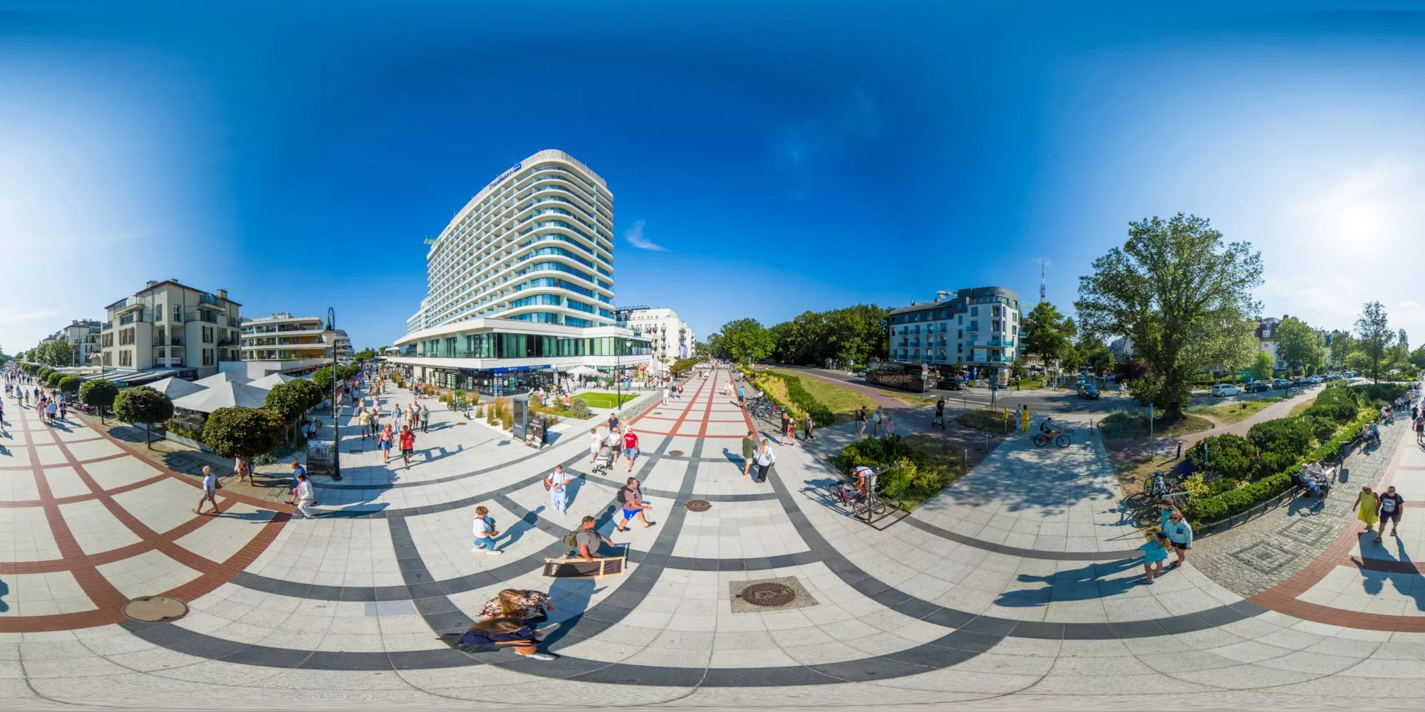 360° Panorama: Swinemünde - Hafenpromenade in Polen