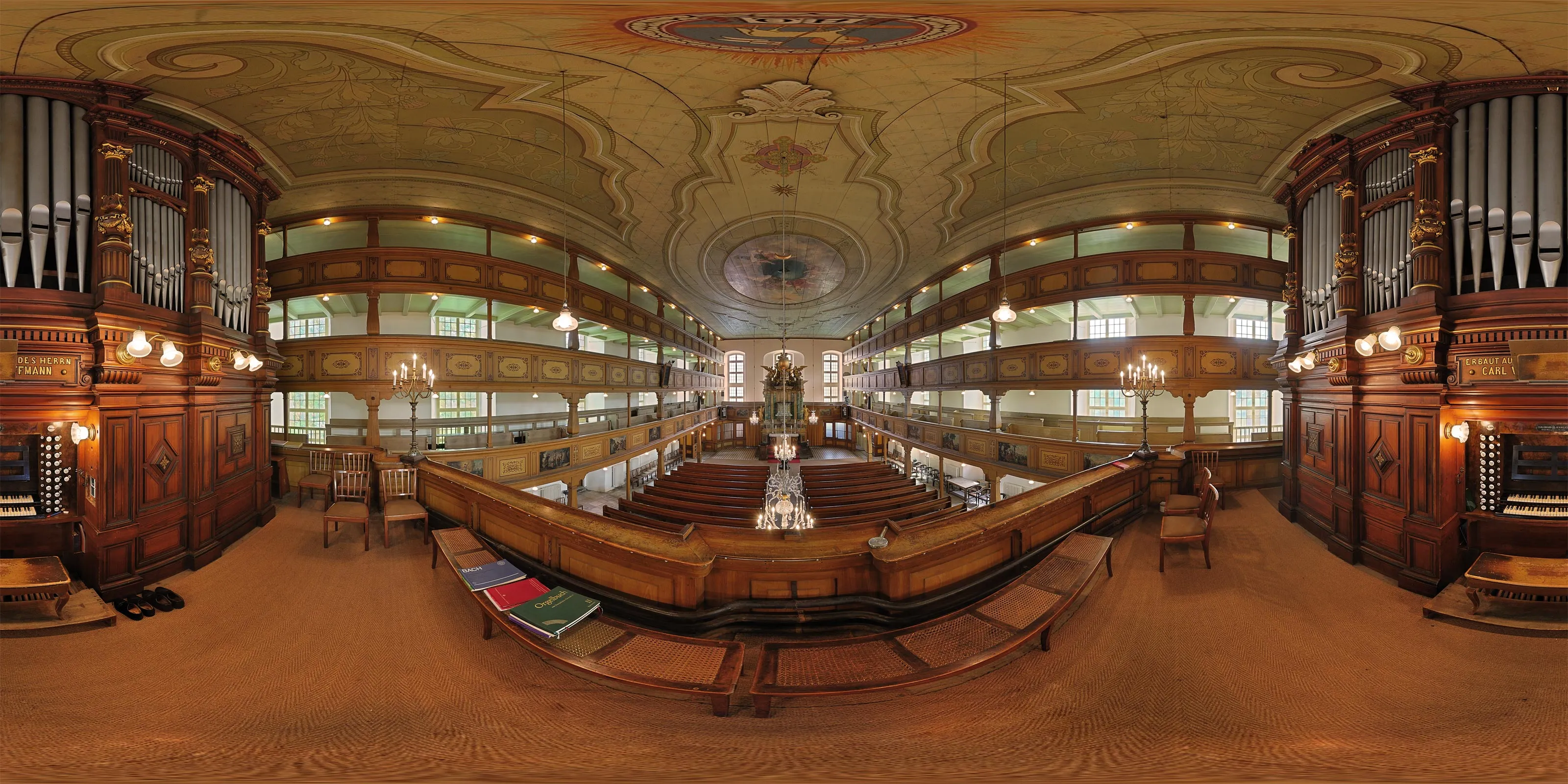 360° Panorama: Neugersdorfer Kirche - Orgelempore 2 in Oberlausitz