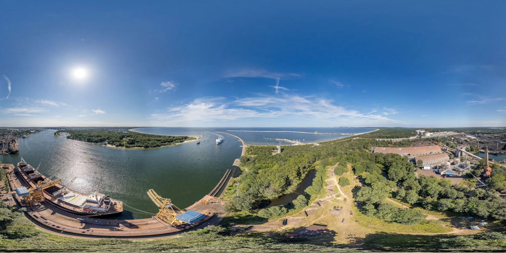 360° Panorama: Leuchtturm Swinemünde in Polen