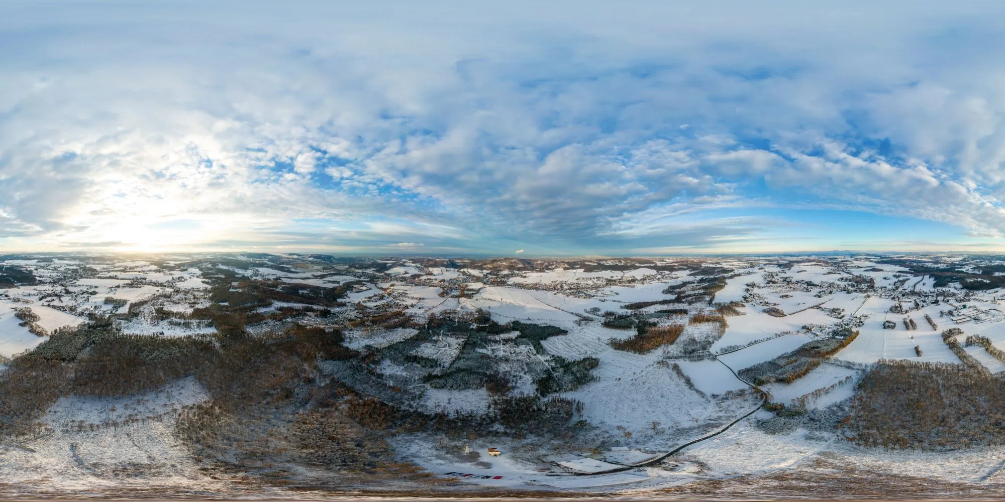 Virtueller Rundgang in der Nähe: Luftpanorama - Winternachmittag in Berg Bieleboh