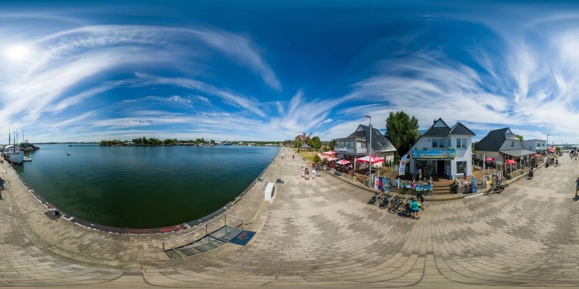 360° Panorama: Peenemünde - Hafenpromenade in Insel Usedom