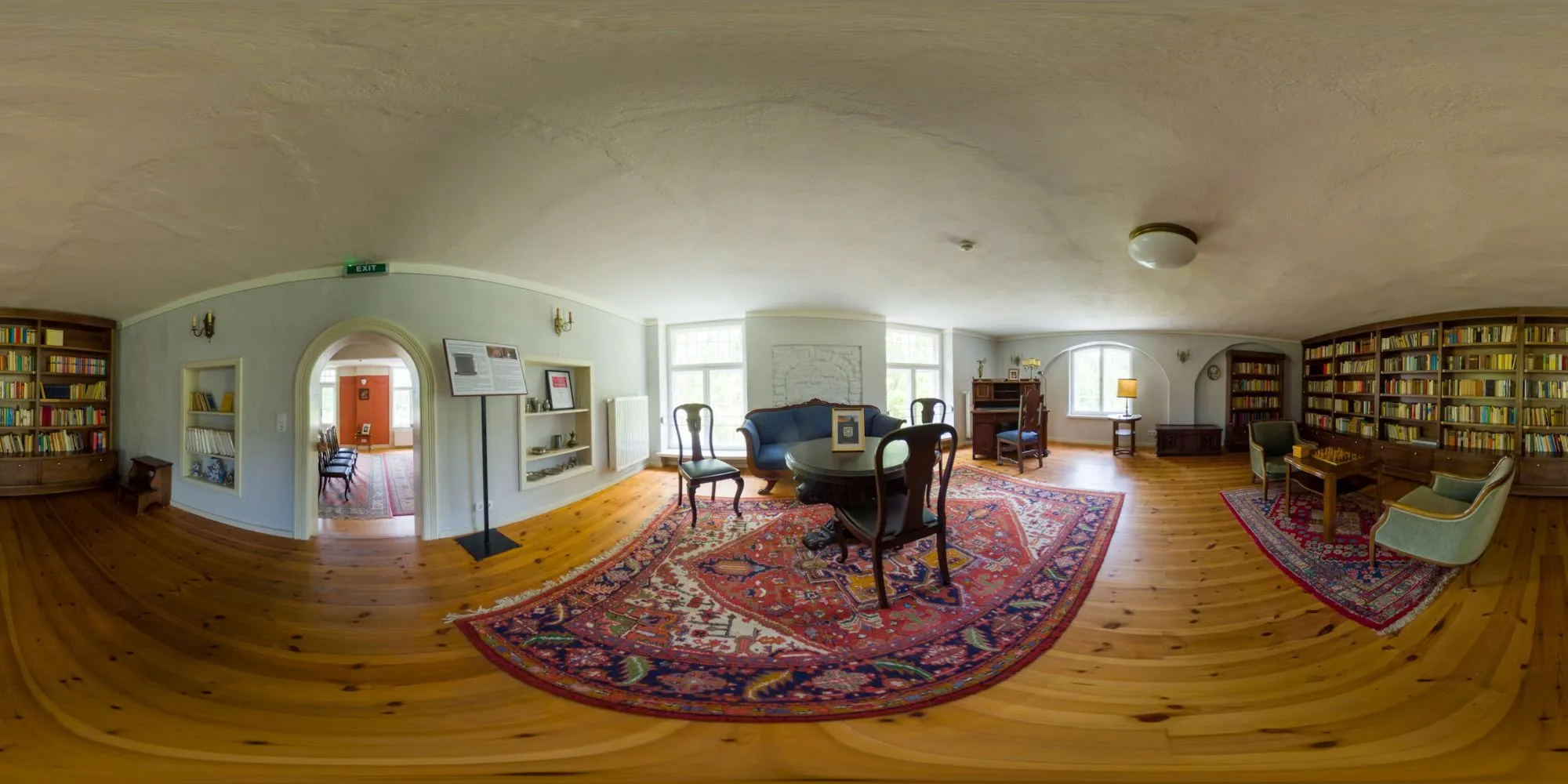 360° Panorama: Schloss Stolpe - Bücherstube in Insel Usedom