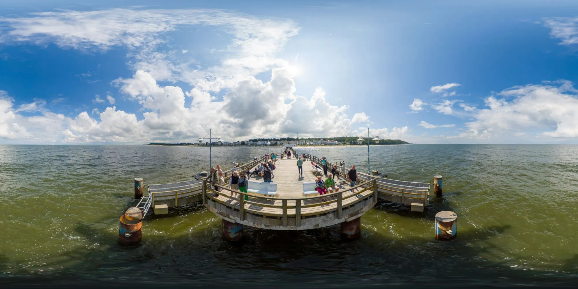 360° Panorama: Seebrücke Bansin in Insel Usedom