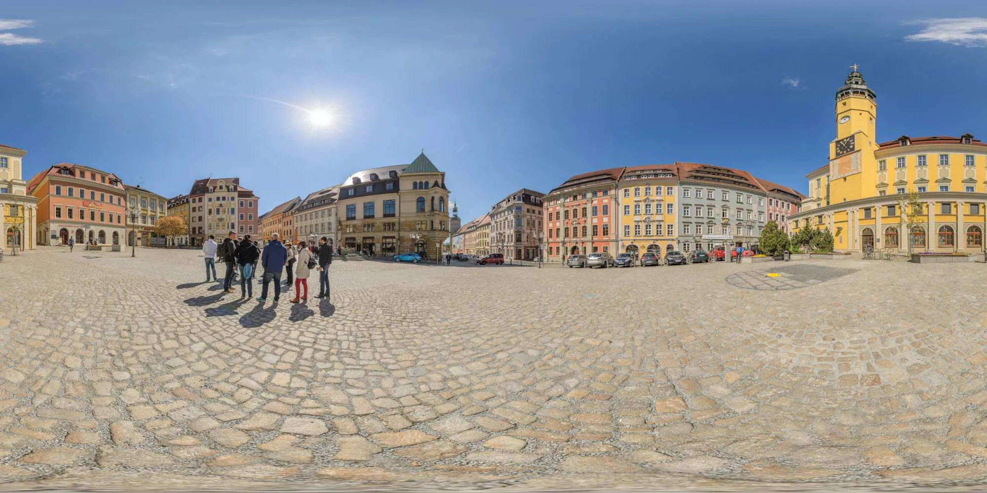 Virtueller Rundgang in der Nähe: Bautzener Hauptmarkt mit Rathaus in Frühling 2017