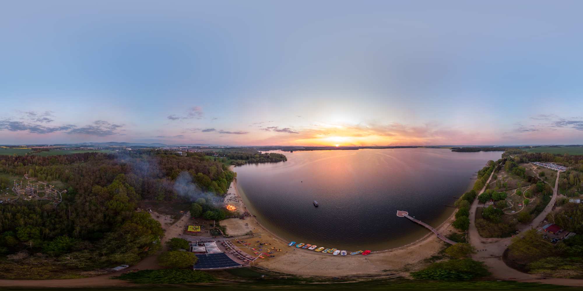 Luftpanorama - Hexenbrennen am Bautzener Stausee