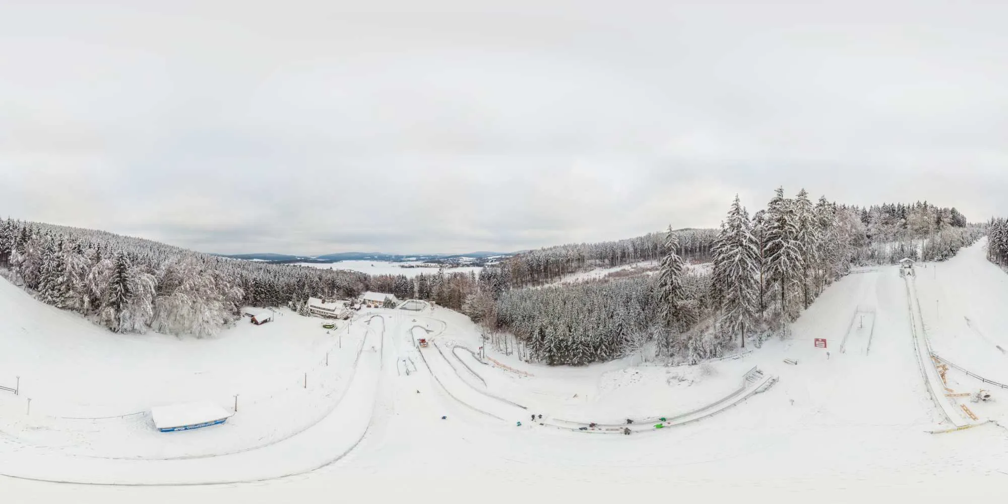 360° Panorama: Luftpanorama - Skigebiet Tännicht in Oberlausitz